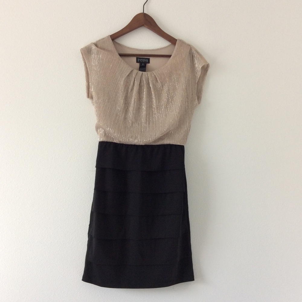 Enfocus Studio Black & Gold Shimmer Dress
